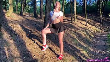 Hot Blonde Passionate Masturbate Pussy In The Forest Solo