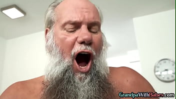 Old Senior Titsucking And Fucking Sweet Sugarbabe Giving Her A Cumstache