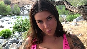 Hiker Babe Felicity Feline Is Horny And Sucks Some Dick Outside