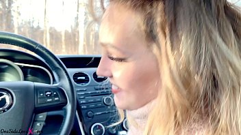 Blonde Deep Sucks Cock And Gets Cum In Mouth While No One Sees In Car