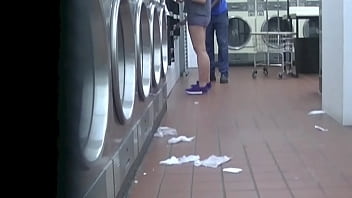 Helena Price Public Laundry Upskirt Flashing Tease Exhibitionist MILF VS College Voyeur At The Laundry Part2