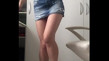 Public Orgasm Casual Friday At Work Skirt And Sneakers