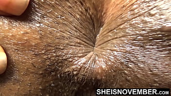 HD Sphincter Ass Hole Close Up Black Babe Deep Inside Butt Crack With Short Hairs Skinny Msnovember Spreading Young Ass Cheeks Apart Winking Butthole 