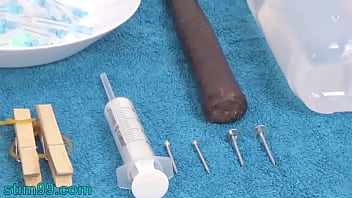 German Torment With Nails In Nipples Needles And Pussy Saline